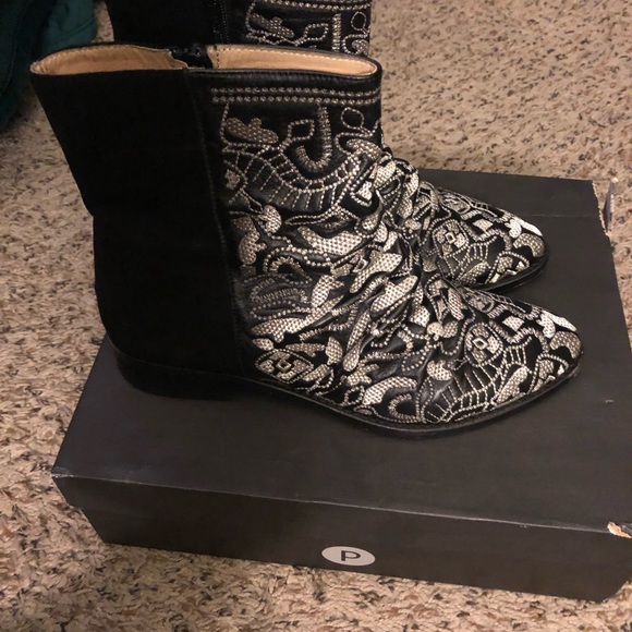 Plomo Black Designer Boots - Picture 2 of 6